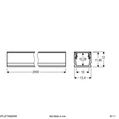 EVN APFLAT7 -alumiini-U-profiili, valkoinen