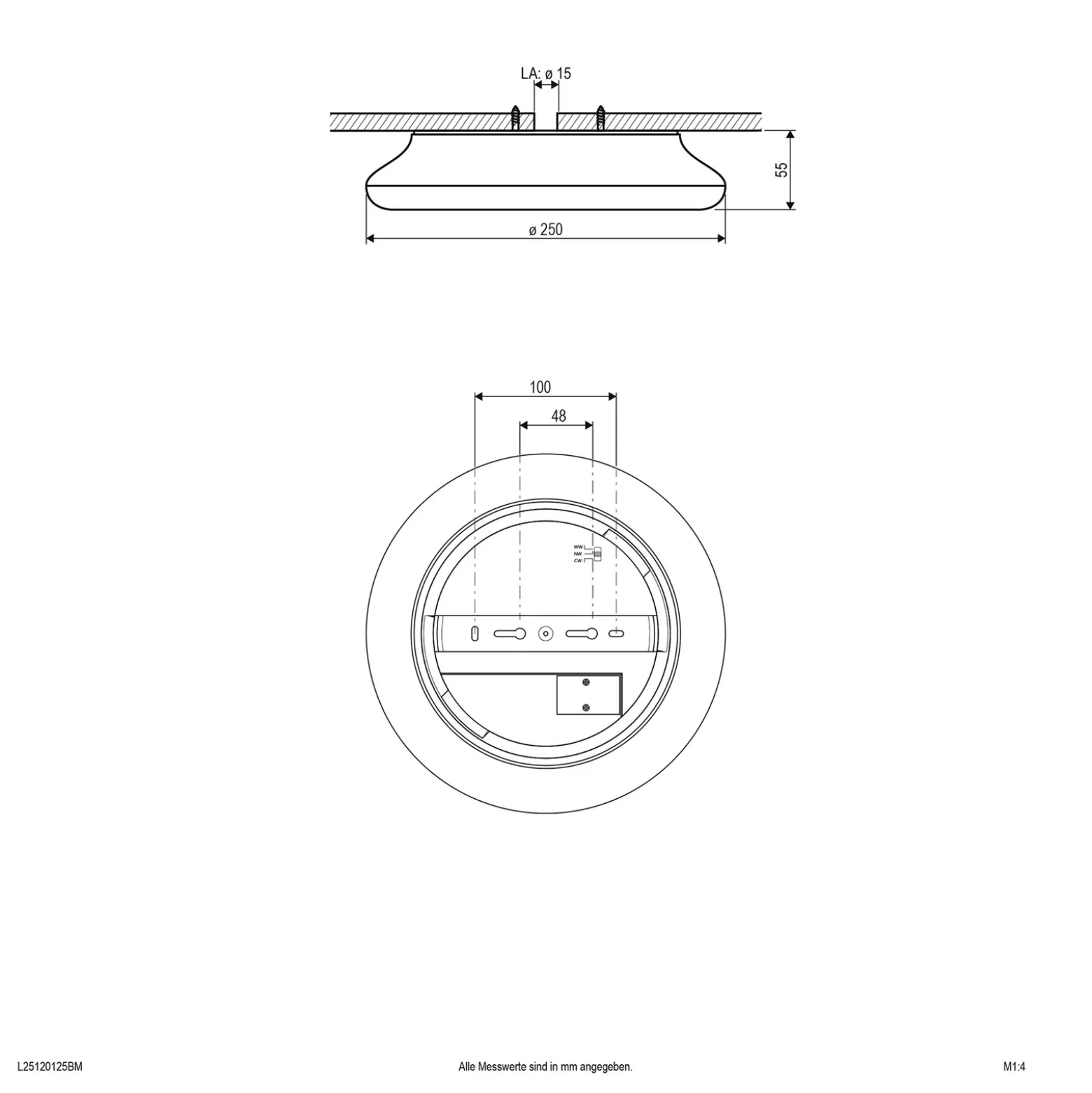 EVN Catino LED-kattovalaisin, sensori, 25 cm