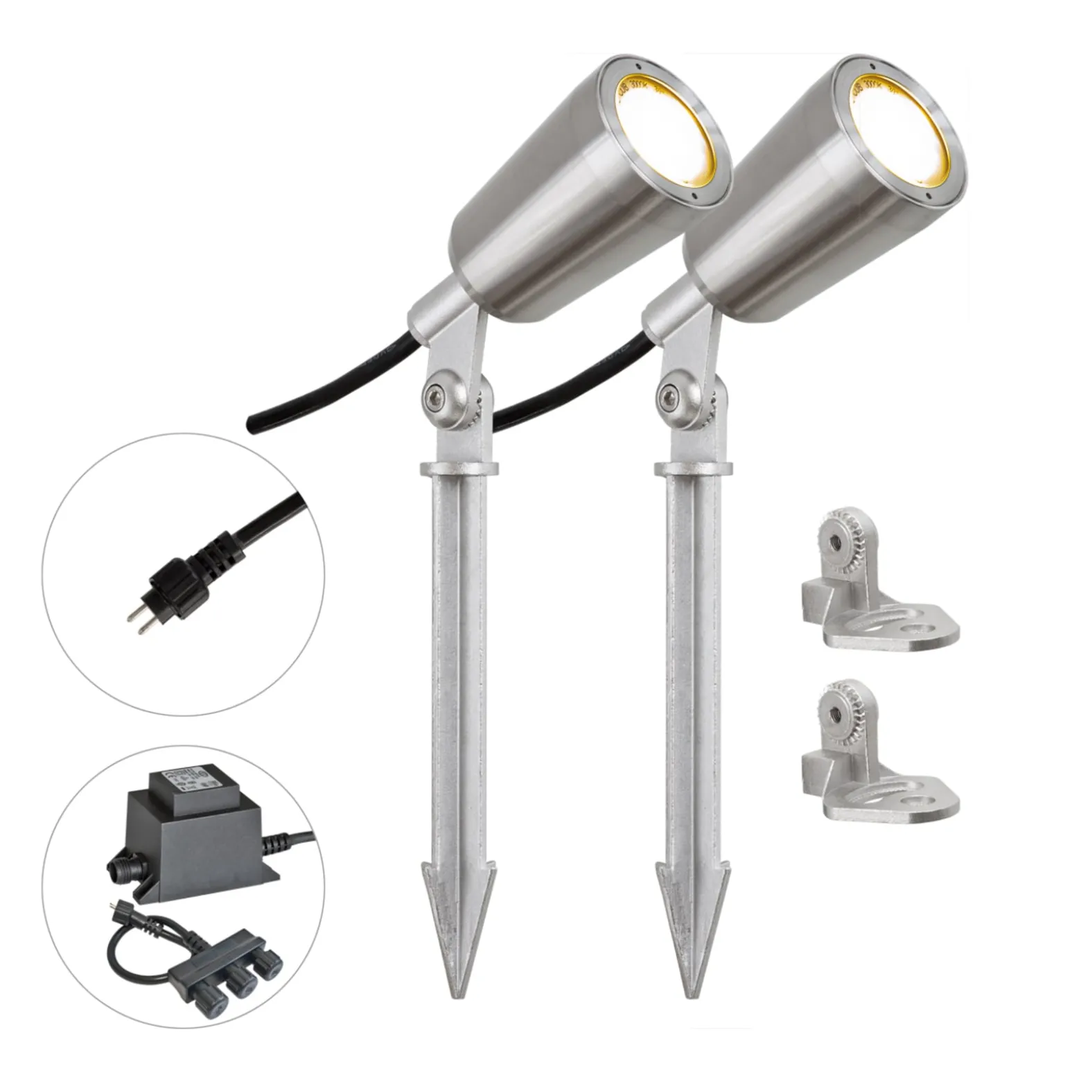 EVN PC6806 -LED-puutarhaspotti, 12V, 3000K, 2 kpl
