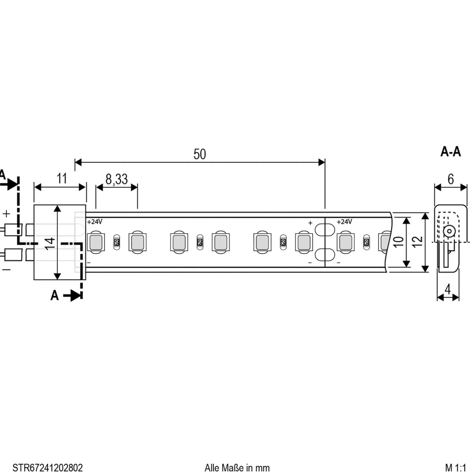 EVN STR6724 LED-nauha IP67 5m 72W 3,000K