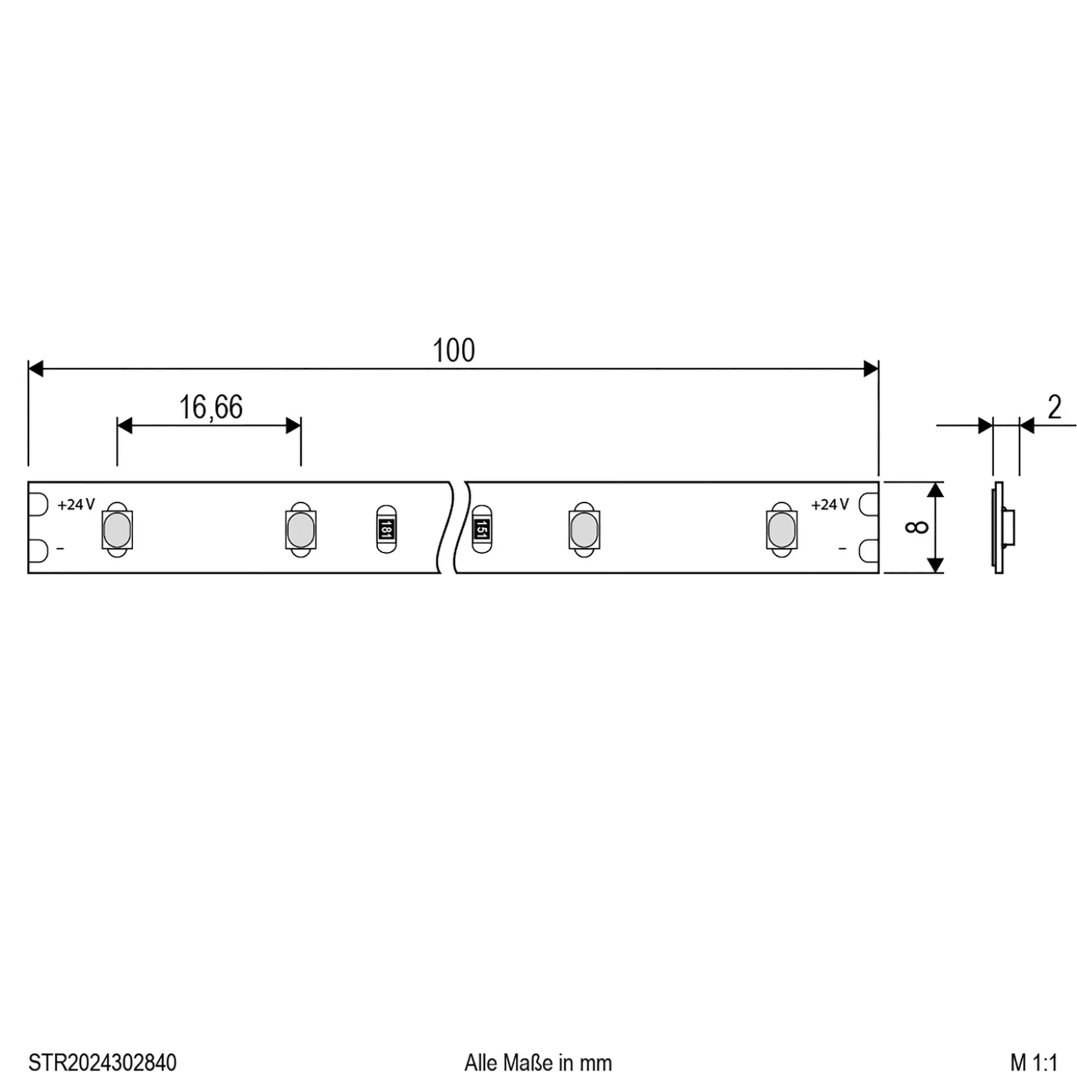 EVN STR2024 LED-nauha IP20 5m 24W 4,000K