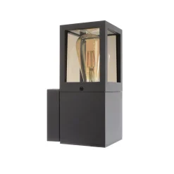 Facado II ulkoseinälamppu, harmaa/savunharmaa, leveys 11 cm, IP65