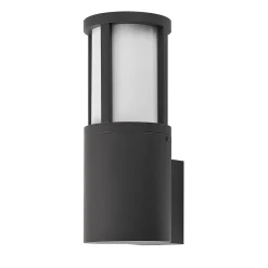 Facado II ulkoseinävalaisin, harmaa/opal, Ø 11 cm, IP65, metallia