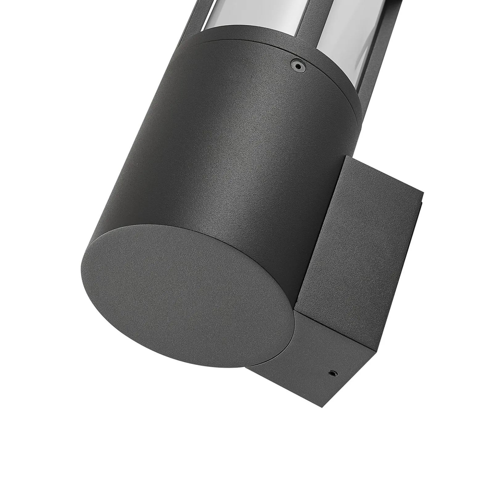 Facado II ulkoseinävalaisin, harmaa/opal, Ø 11 cm, IP65, metallia