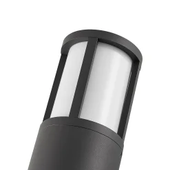 Facado II ulkoseinävalaisin, harmaa/opal, Ø 11 cm, IP65, metallia