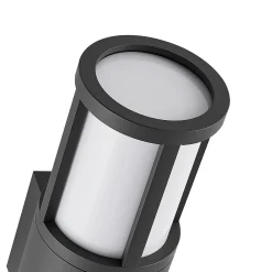 Facado II ulkoseinävalaisin, harmaa/opal, Ø 11 cm, IP65, metallia
