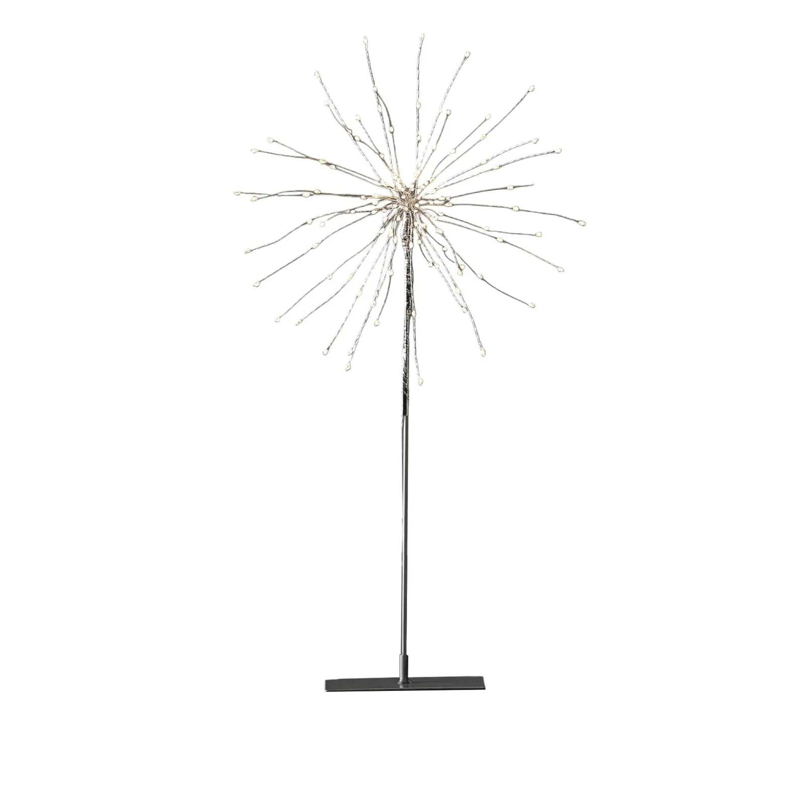 Firework 3D -LED-koristevalo, hopeanharmaa, K 50cm