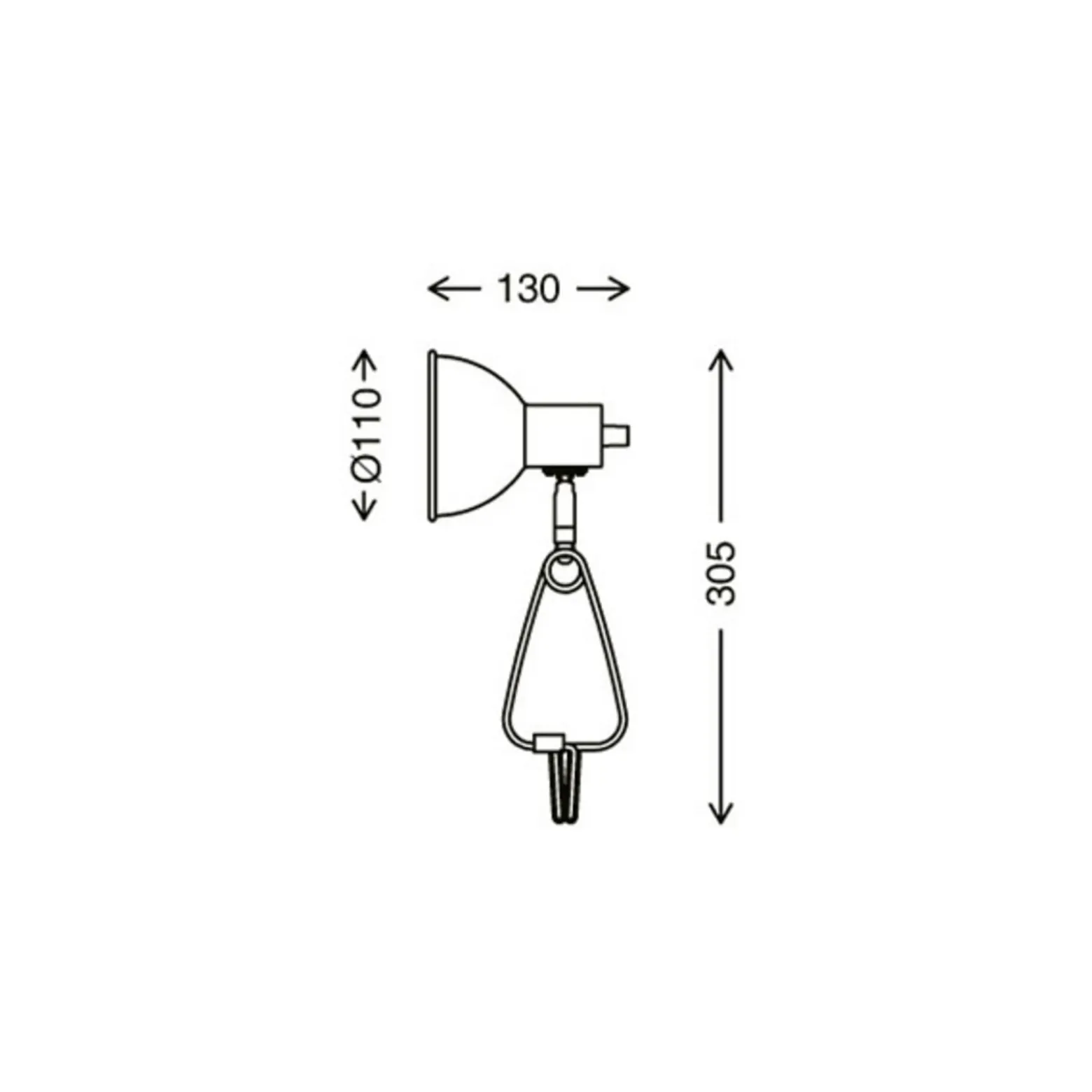 Fix clamp -valaisin, metallinen varjostin, musta