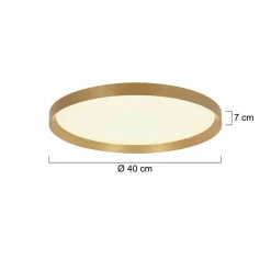 Flady LED-kattovalaisin, kullanvärinen, Ø 40 cm suora/epäsuora