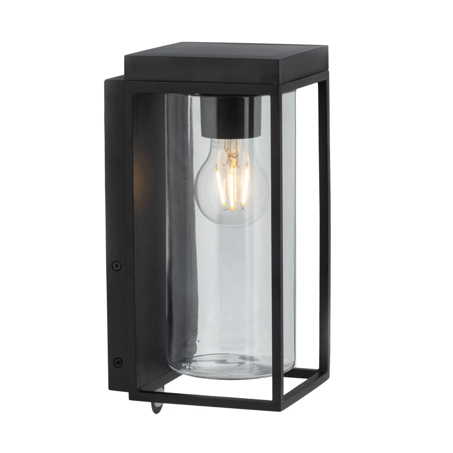 FLAIR-aurinkokäyttöinen ulkoseinävalaisin, musta, 29 cm, liiketunnistin, IP44