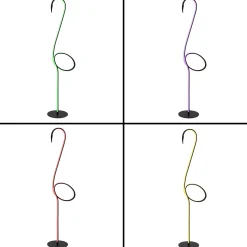 Flamingo LED-lattiavalaisin, musta, RGB, terästä, korkeus 127 cm