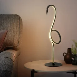Flamingo LED-pöytävalaisin, musta, metallia, 50 cm korkea