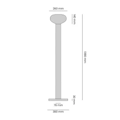 Flo-lattiavalaisin, beige, korkeus 138 cm, 1-lamppuinen, lasi