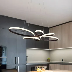 Fly LED-riippuvalaisin, mattamusta, 3 000 K, 83 cm x 45 cm