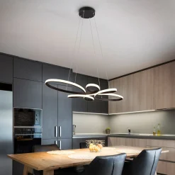 Fly LED-riippuvalaisin, mattamusta, 3 000 K, 83 cm x 45 cm