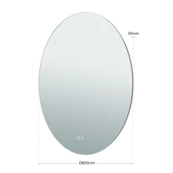 Focus LED-peili, Ø 60 cm, CCT, huurtumisenesto, kosketushimmennin