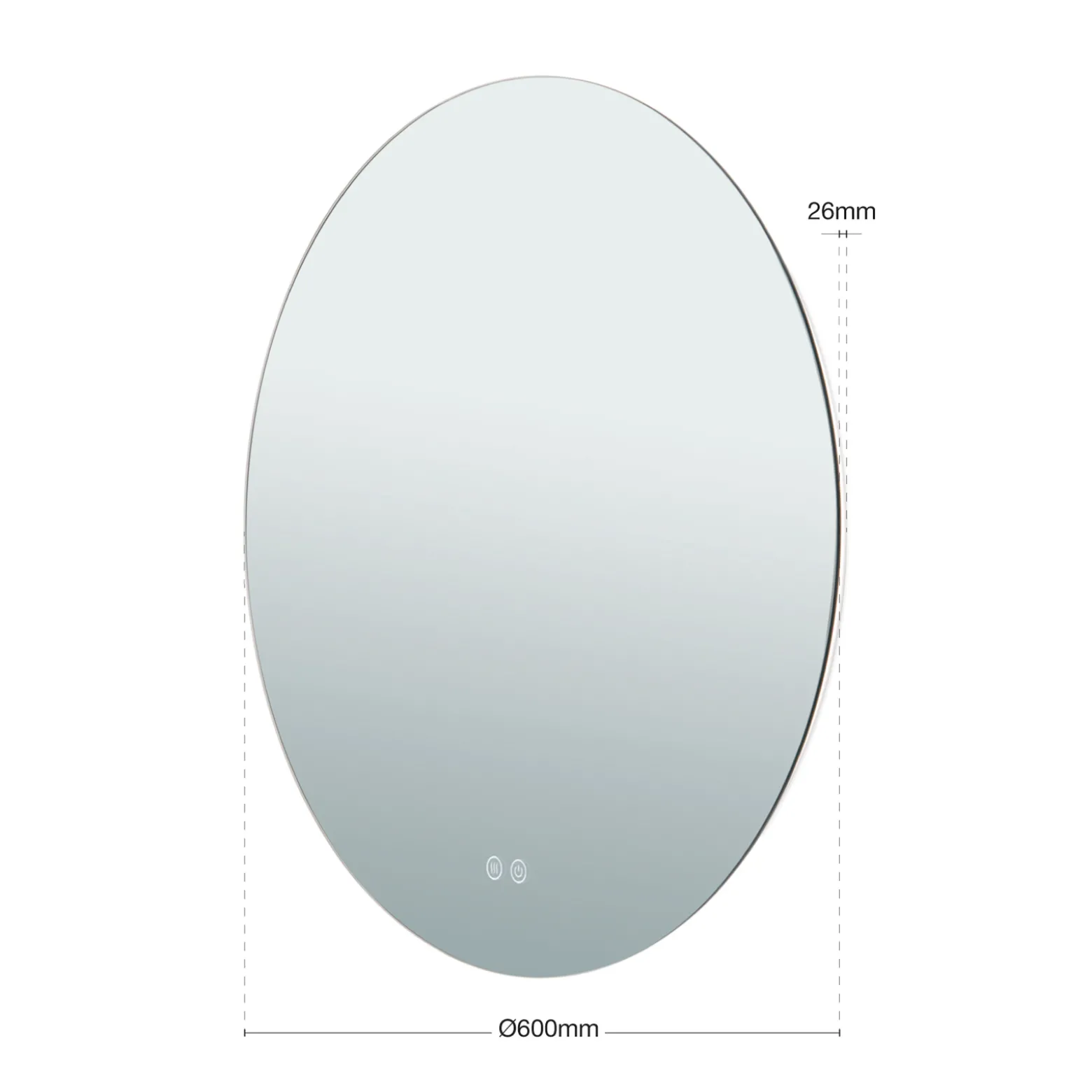 Focus LED-peili, Ø 60 cm, CCT, huurtumisenesto, kosketushimmennin
