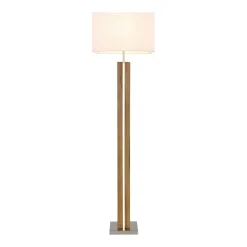 Forest-lattiavalaisin, puu/beige, tekstiili, E27 + LED, himmennettävä