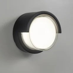 Forlight LED-seinävalaisin Creu, Ø 17 cm, musta, muovia