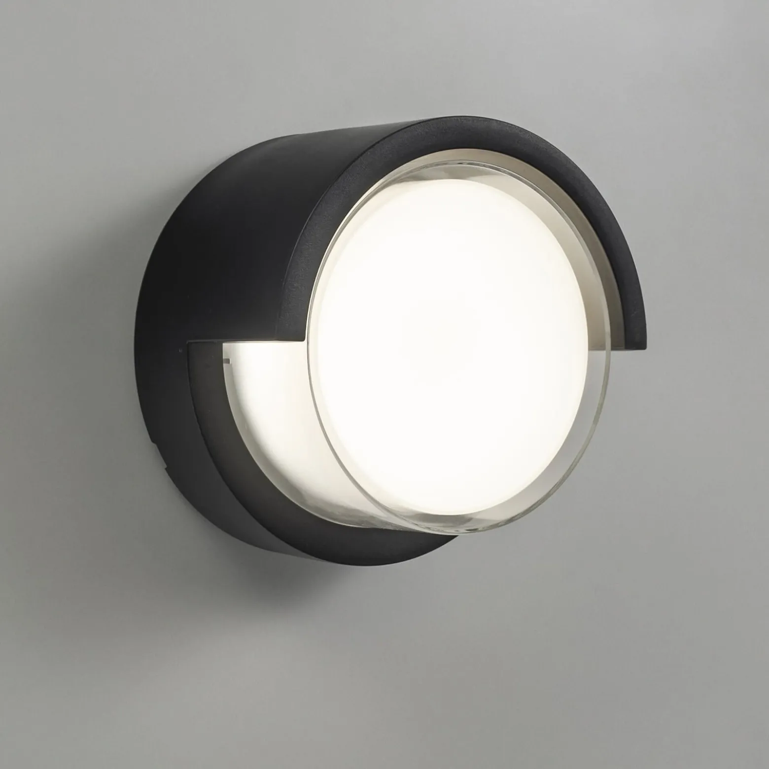 Forlight LED-seinävalaisin Creu, Ø 17 cm, musta, muovia