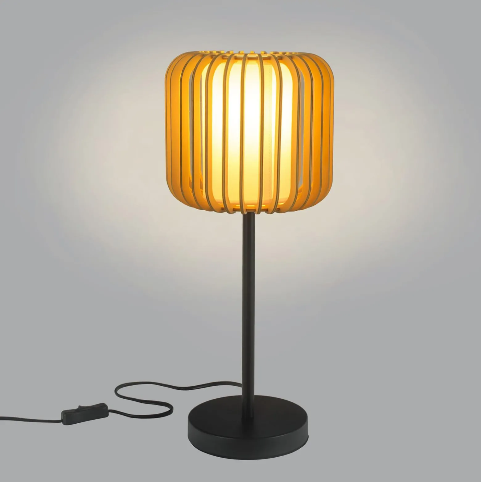 Forlight pöytävalaisin Viva, vaaleanruskea, puu/metalli, korkeus 49 cm