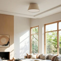 Formo-kattovalaisin, beige, pellava, Ø 38 cm, E27