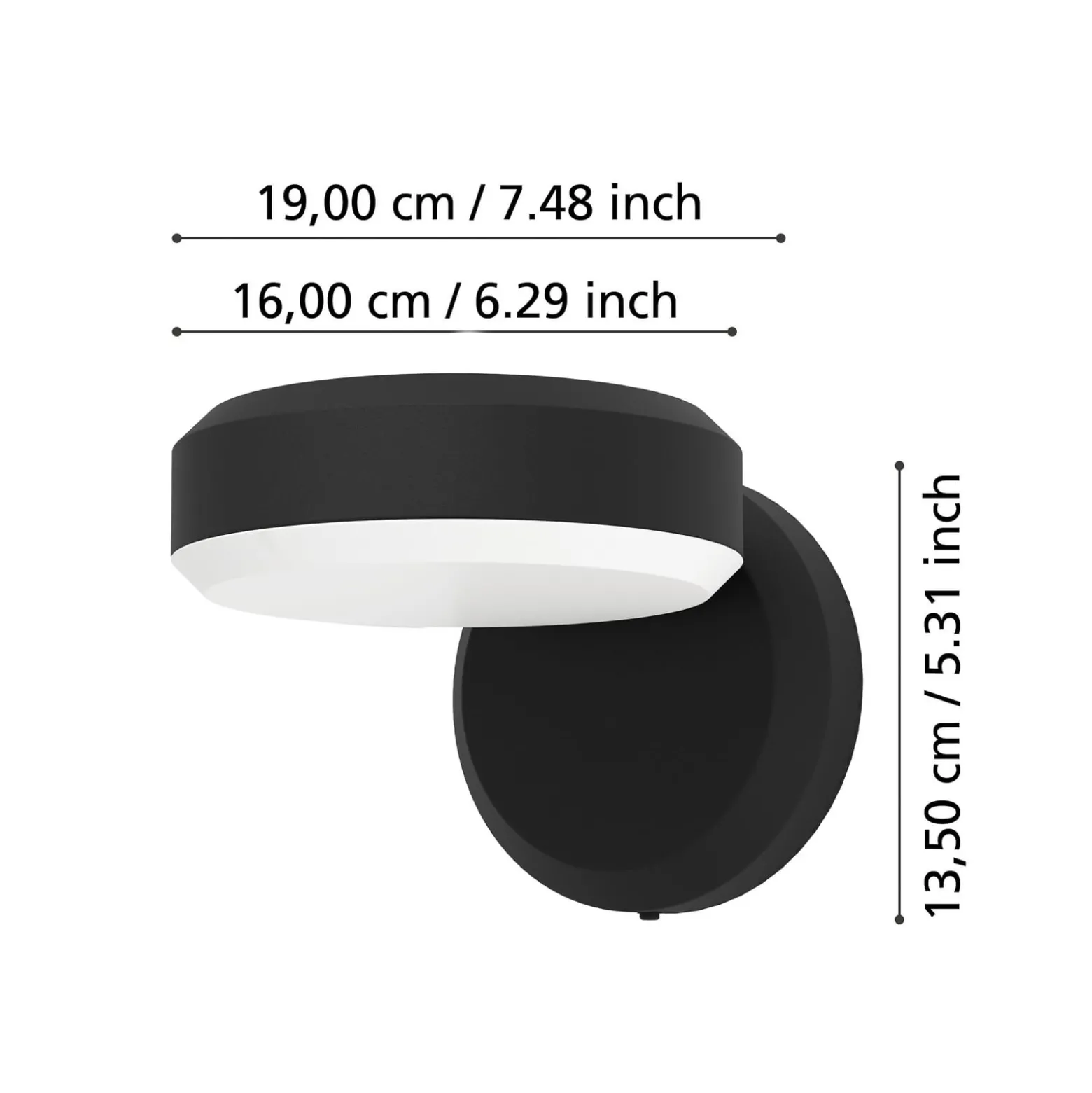 Fornaci-LED-ulkoseinälamppu, musta, leveys 16 cm, metallia