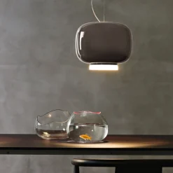 Foscarini Chouchin 3 -LED-riippuvalaisin, harmaa