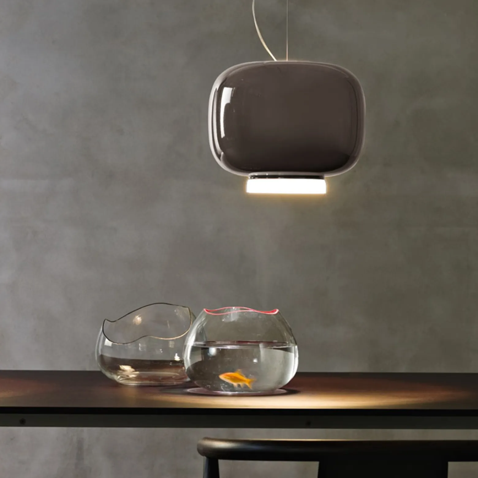 Foscarini Chouchin 3 -LED-riippuvalaisin, harmaa