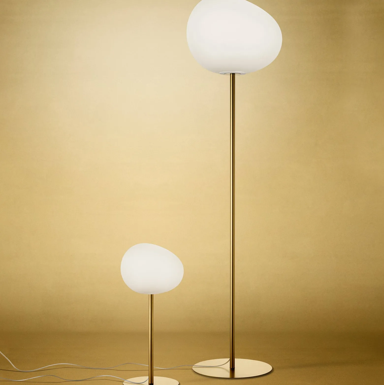 Foscarini Gregg grande -lattiavalo, 186 cm, kulta
