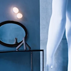 Foscarini Gregg MIDI seinävalaisin, lasia, valkoinen