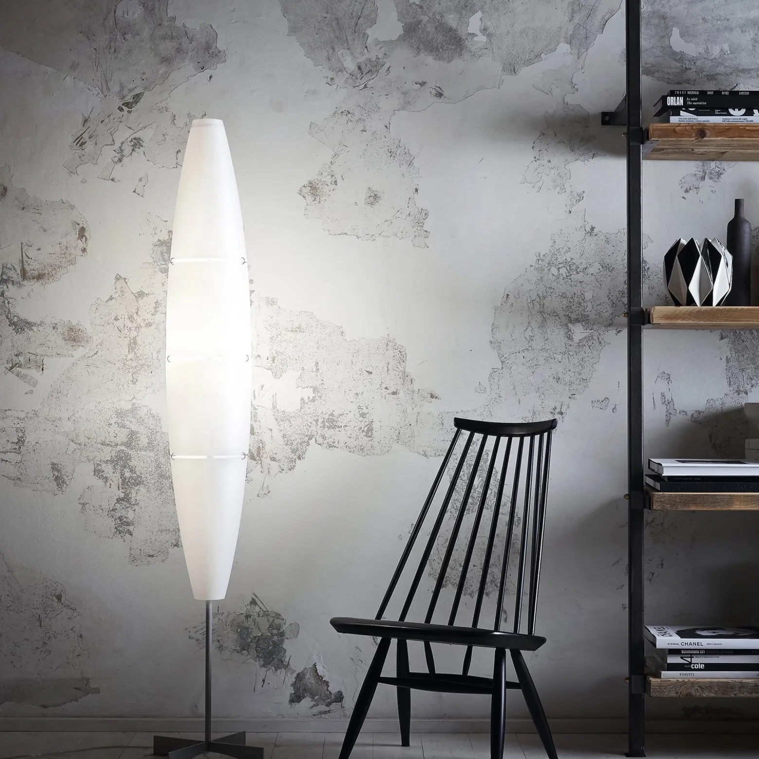 Foscarini Havana -lattiavalo, himmennin, valkoinen