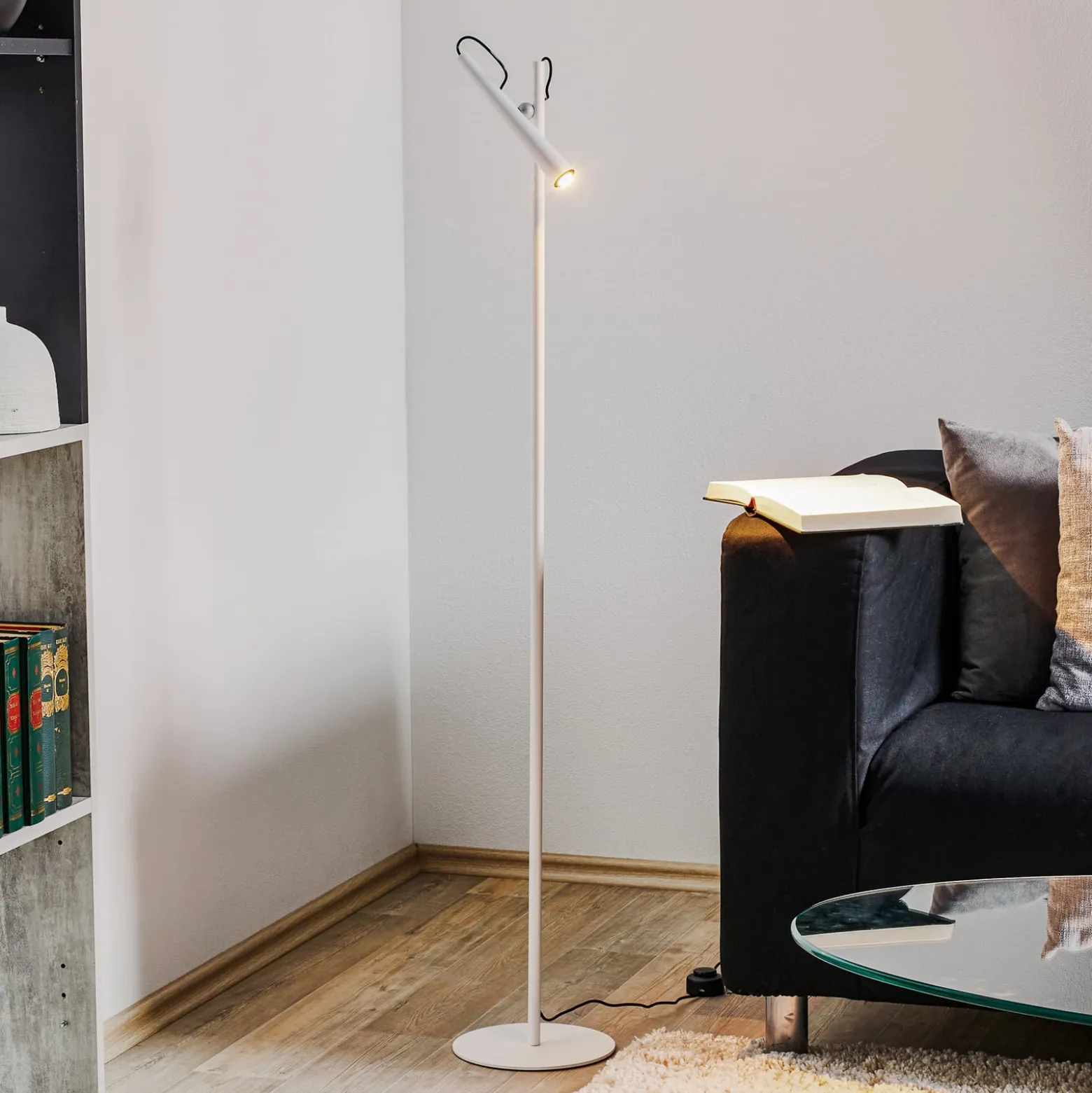 Foscarini Magneto LED-lattiavalaisin, valkoinen