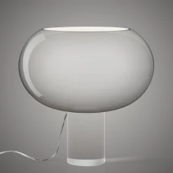 Foscarini pöytävalaisin Buds 2, harmaa, lasi, muovi, E27