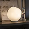 Foscarini pöytävalaisin Hoba Piccola, Ø 13 cm, päälle/pois, lasi