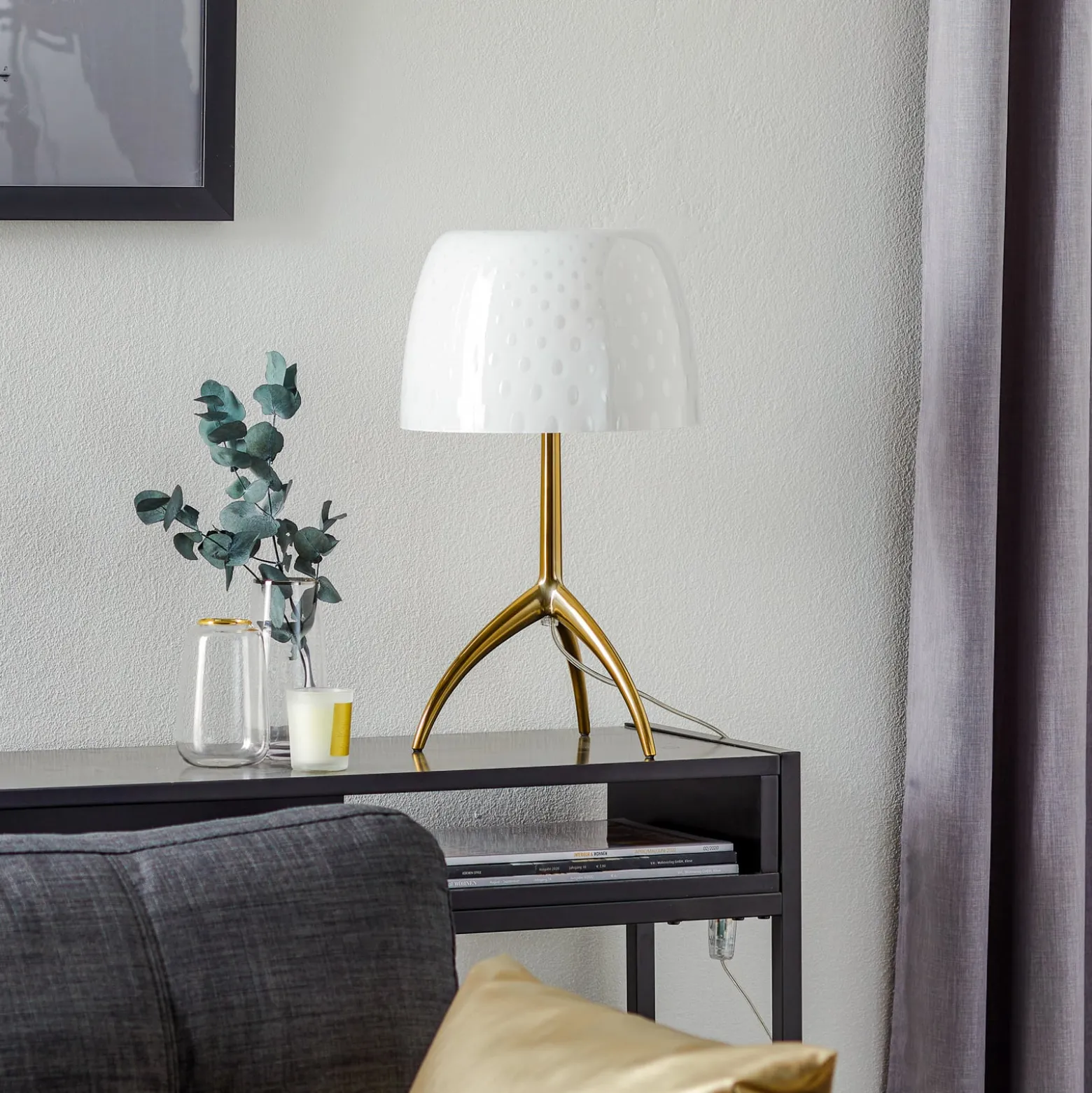 Foscarini pöytävalaisin Lumiere 30, 45 cm, kuplalasi, himmennettävä.