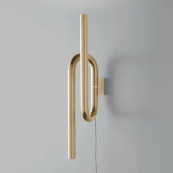 Foscarini Tobia LED-seinävalaisin kaapelilla, kultainen