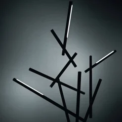Foscarini Tuareg -LED-lattiavalo, himmennin, musta