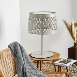 Foscarini Twiggy Grid XL LED-pöytälamppu, greige