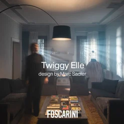 Foscarini Twiggy MyLight -LED-lattiavalo musta