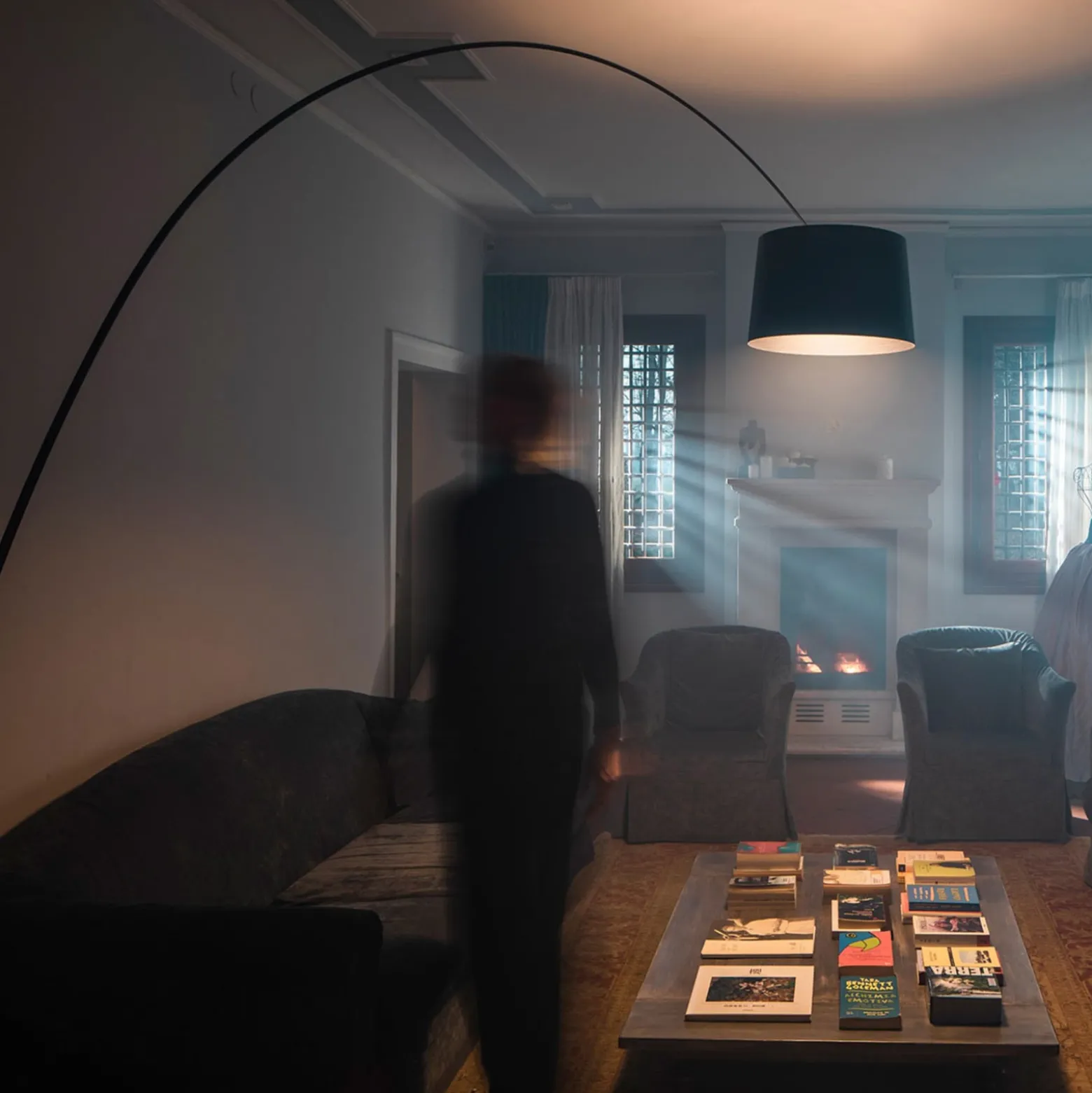 Foscarini Twiggy MyLight -LED-lattiavalo musta
