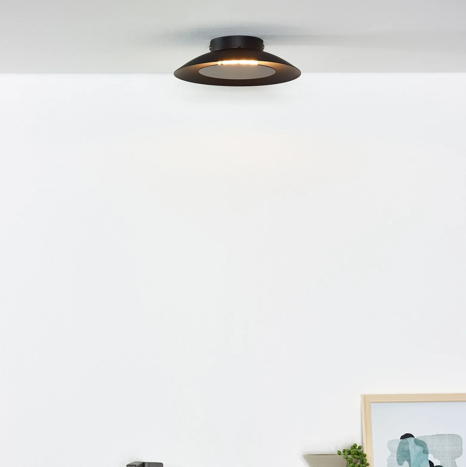 Foskal LED-kattovalaisin, musta, Ø 21,5 cm