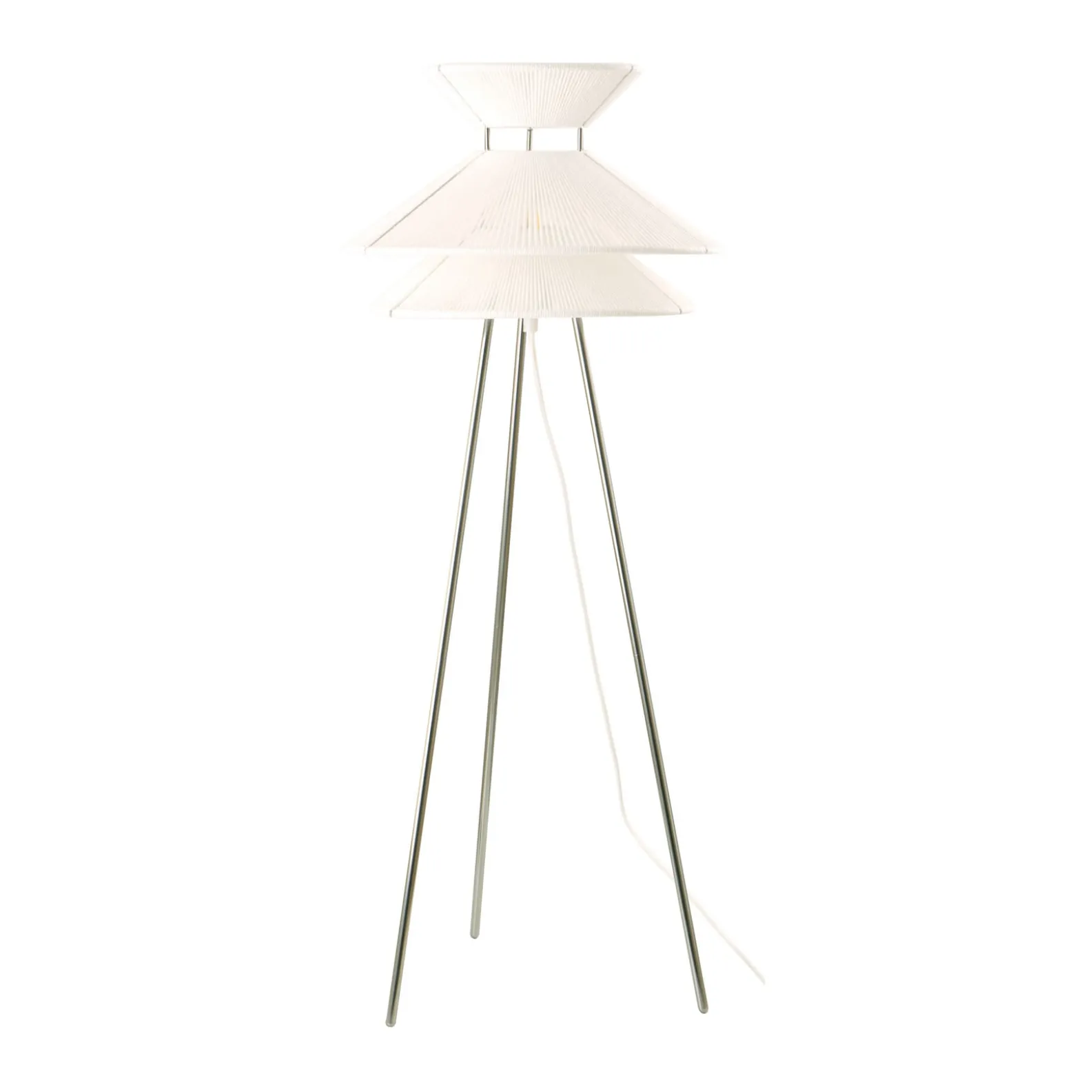FRANDSEN lattiavalaisin Kiku, metalli, pellava, valkoinen, korkeus 90 cm