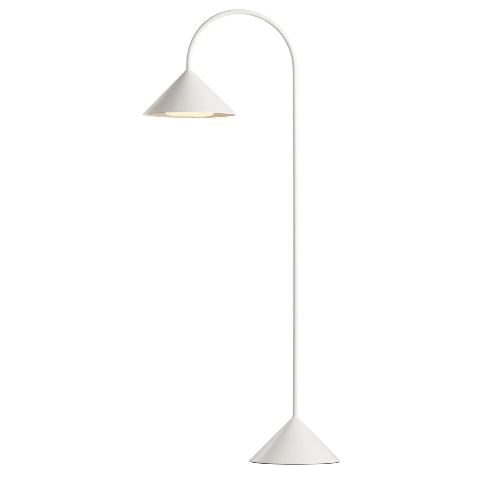 FRANDSEN LED-akkuinen lattiavalo Grasp, valkoinen, korkeus 72 cm, metalli