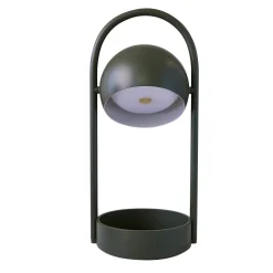 FRANDSEN LED-akkukäyttöinen pöytälamppu Ball Portable, oliivinvihreä, teräs