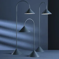FRANDSEN LED-akkukäyttöinen pöytälamppu Grasp, petrol, 47 cm, metalli