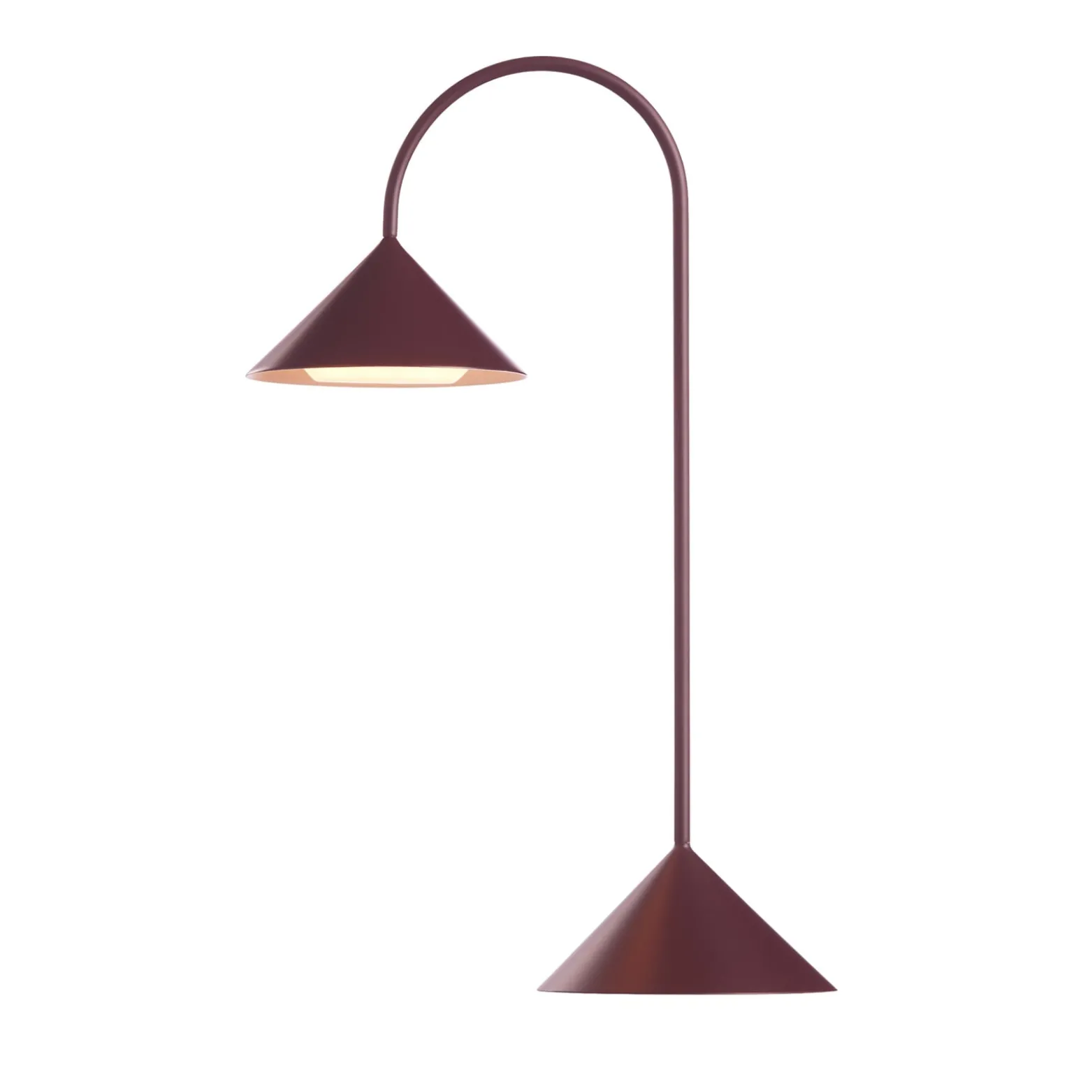 FRANDSEN LED-akkukäyttöinen pöytälamppu Grasp, punainen, korkeus 47 cm, metalli