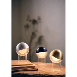 FRANDSEN LED-akkukäyttöinen pöytälamppu Pila, alumiinivärinen, 20 cm,