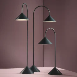 FRANDSEN LED-akku-lattiavalo Grasp, petrol, 72 cm, metalli