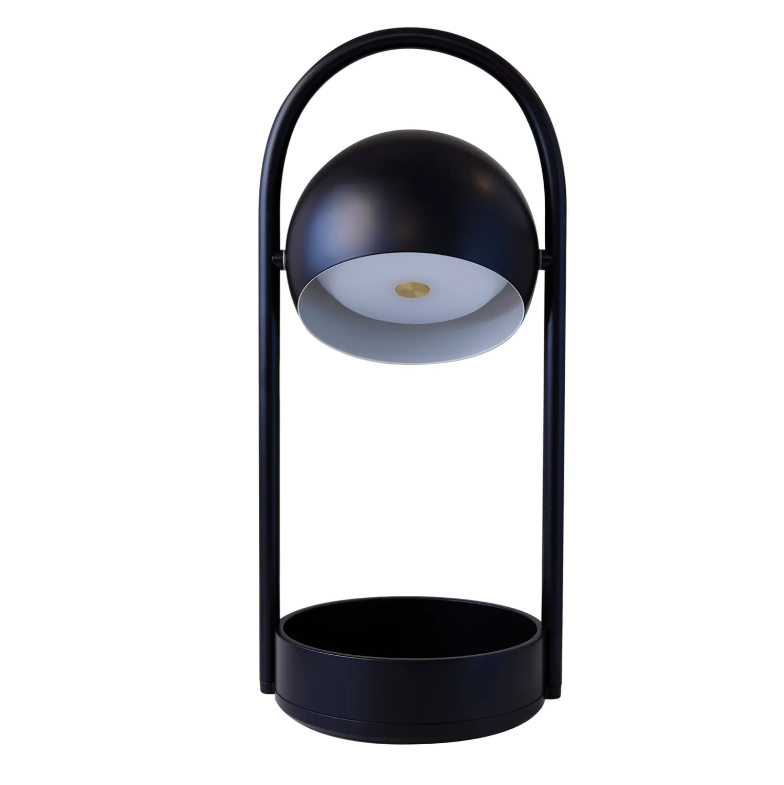 FRANDSEN LED-akku-pöytälamppu Ball Portable, musta, teräs